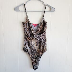 Guess Leopard Print Thong Style Bodysuit